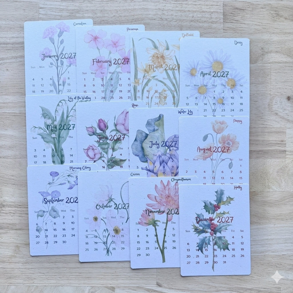 2027 Birth Month Flower Calendar