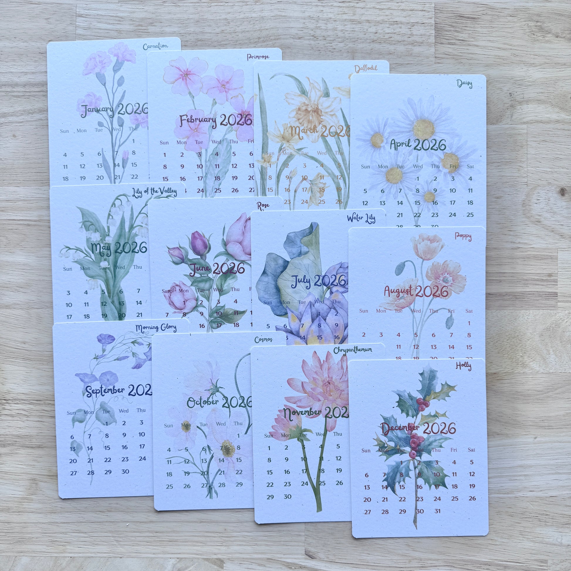 2026 Birth Month Flower Calendar